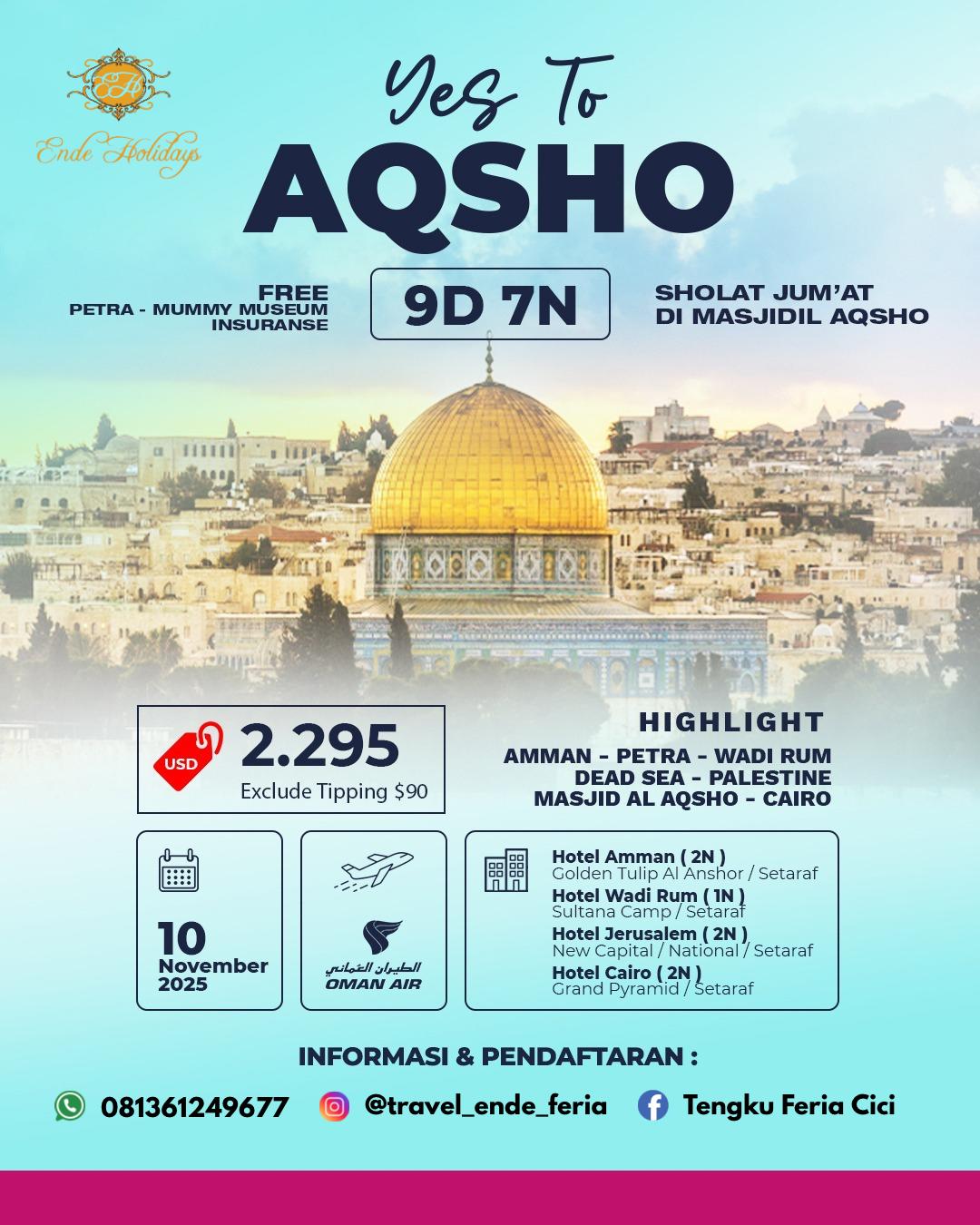 Yes To AQSHO 9D7N - Spiritual Journey to Jerusalem